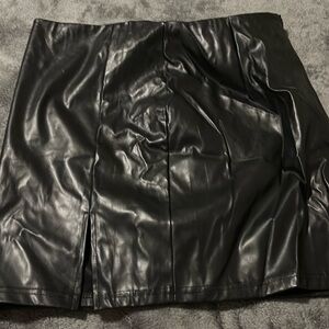 Pleather midi pencil skirt